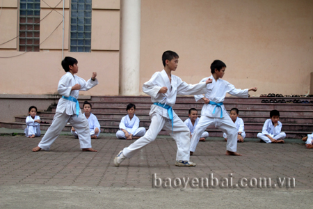 Lớp karate thu hút nhiều trẻ tham gia mỗi dịp hè.
